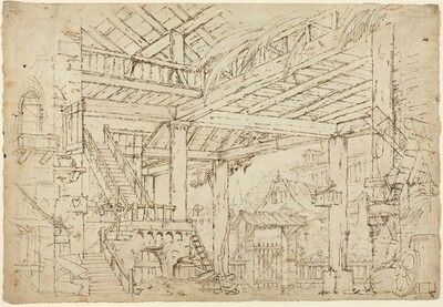 Interior of a Barn Built on Ancient Ruins