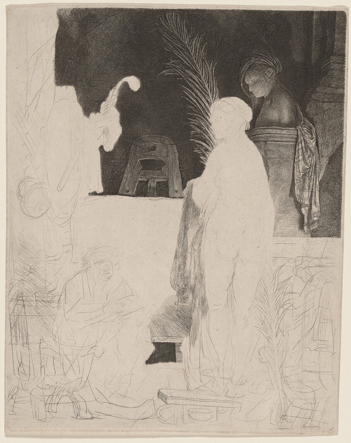 The Artist Drawing from the Model by Rembrandt van Rijn