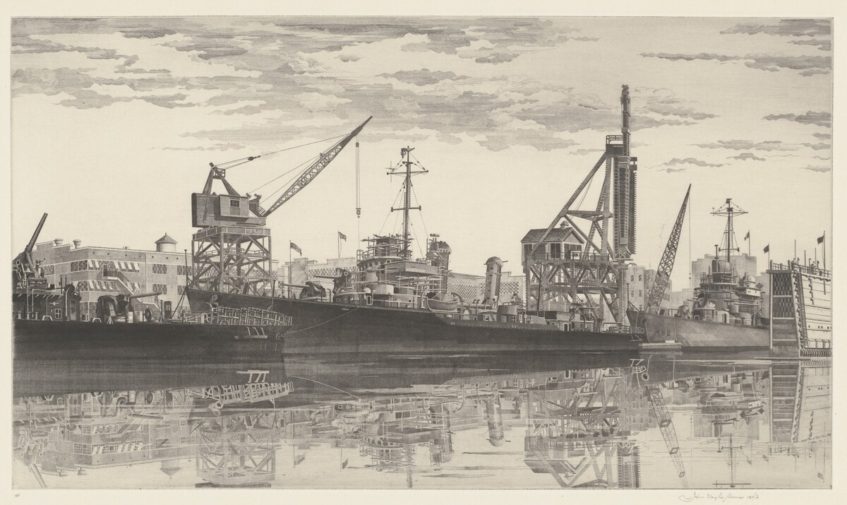 Destroyers in Wet Basin by John Taylor Arms