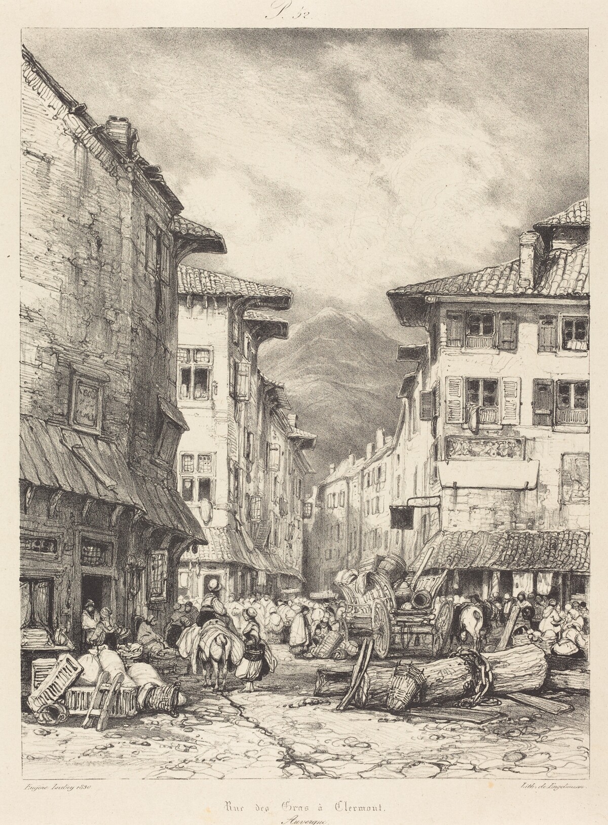 Rue des Gras à Clermont by Eugène Isabey
