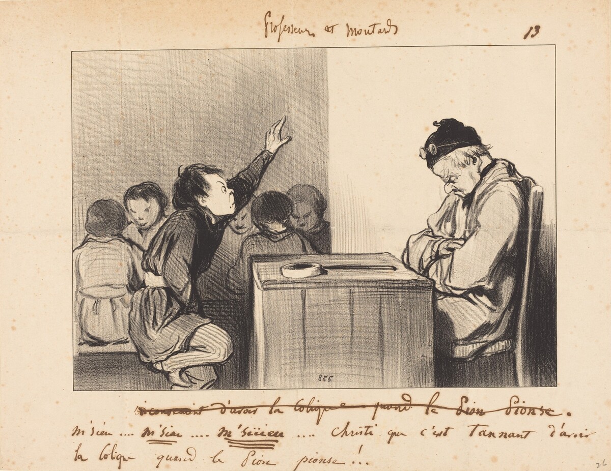 M'sieu... que c'est tannant d'avoir la colique quand... by Honoré Daumier