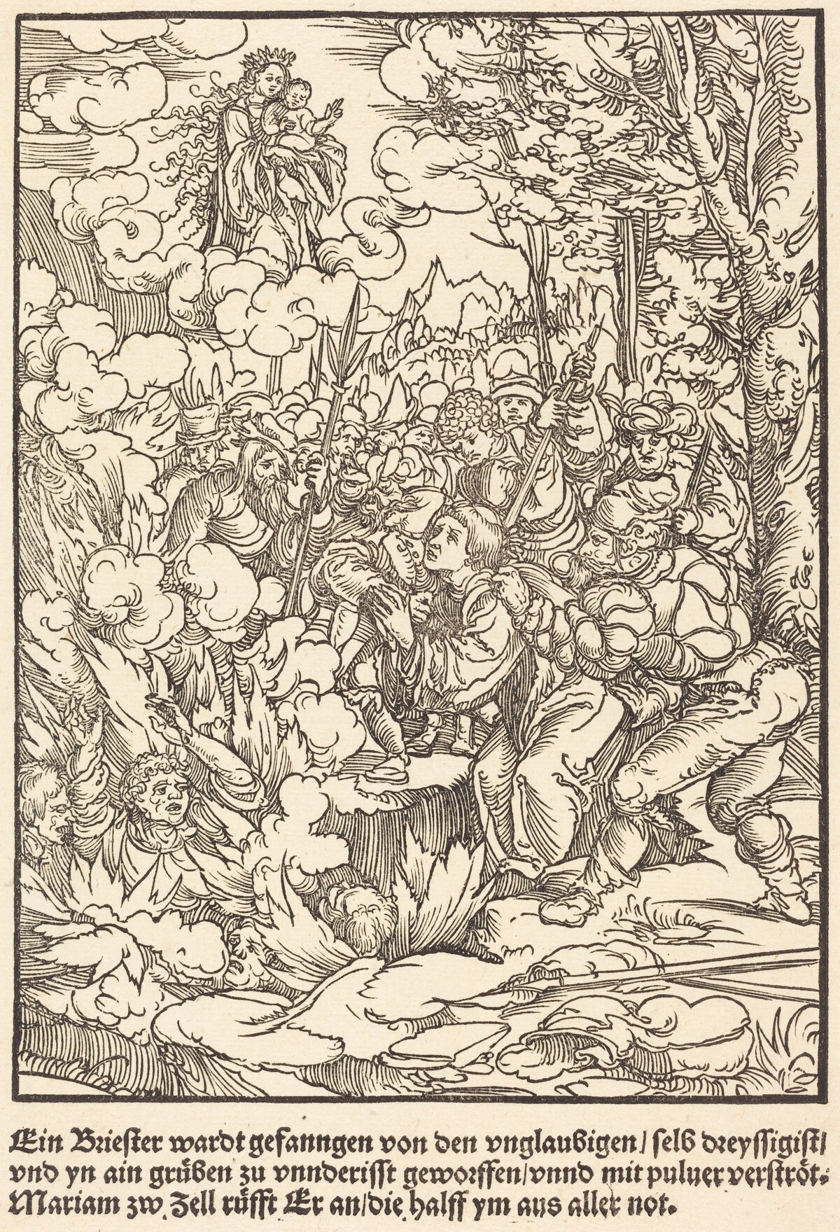 Ein Briester wardt gefanngen ... by Master of the Miracles of Mariazell