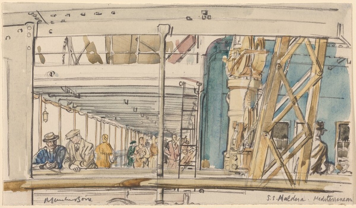 S.S. Naldera, Mediterranean by Sir Muirhead Bone