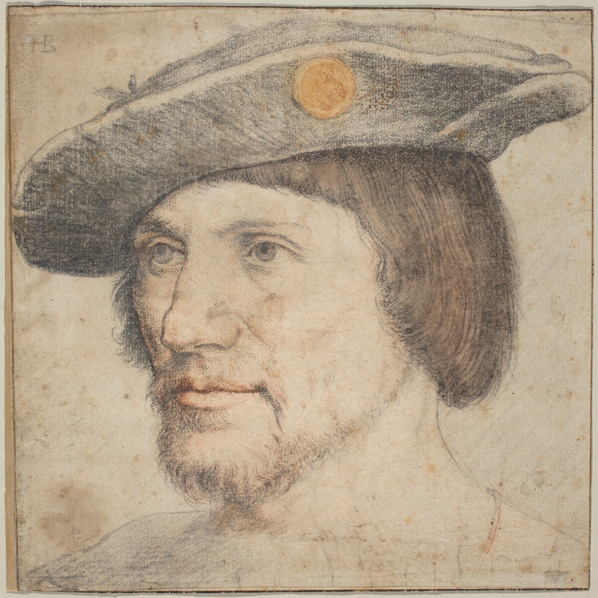 Portrait of a Man Wearing a Hat with a Medallion by German 16th century (Augsburg)