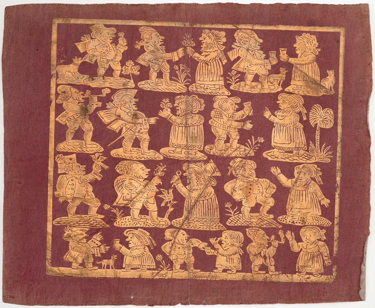 Endpaper - "Zwarg Gesellschaft" by German 18th Century