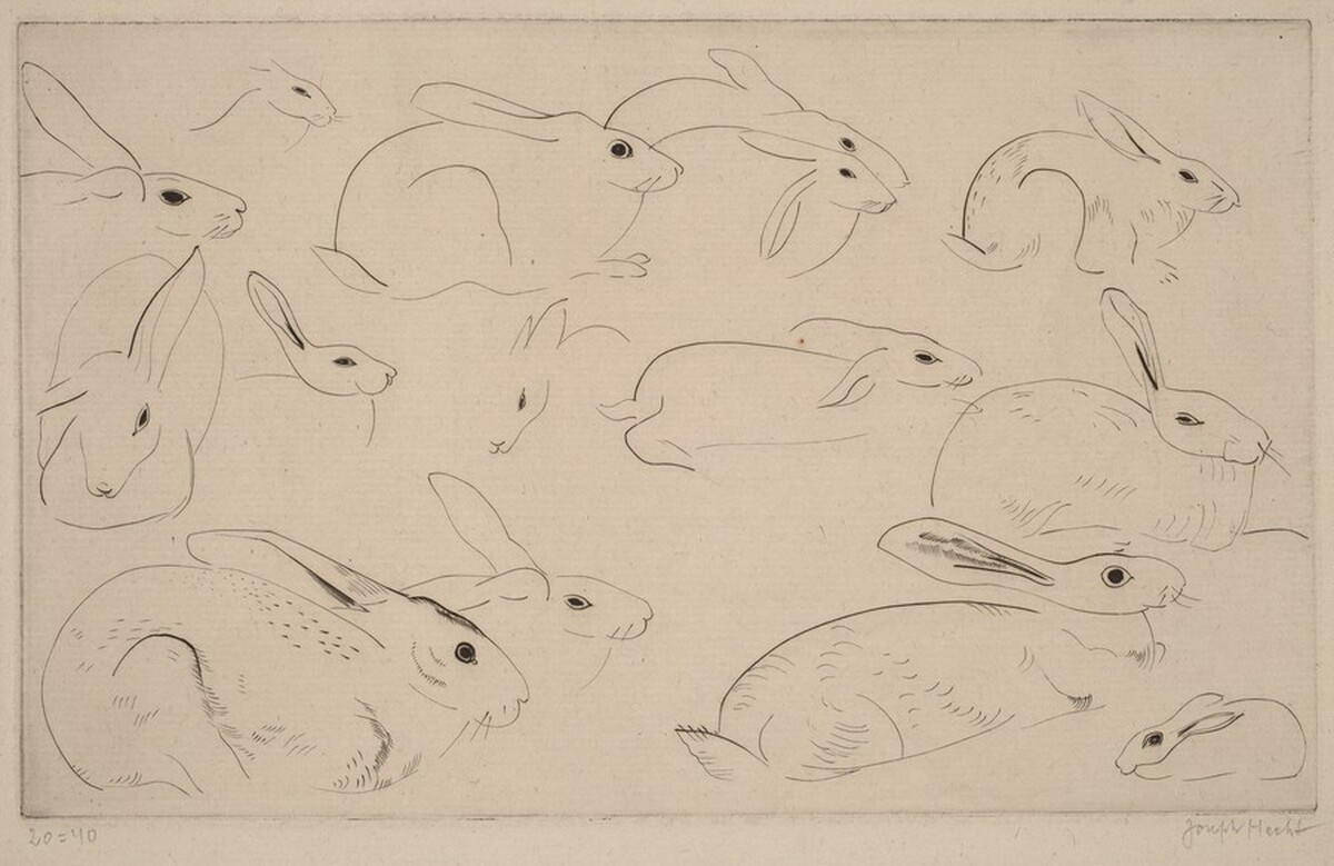 Rabbits (Lapins) by Joseph Hecht