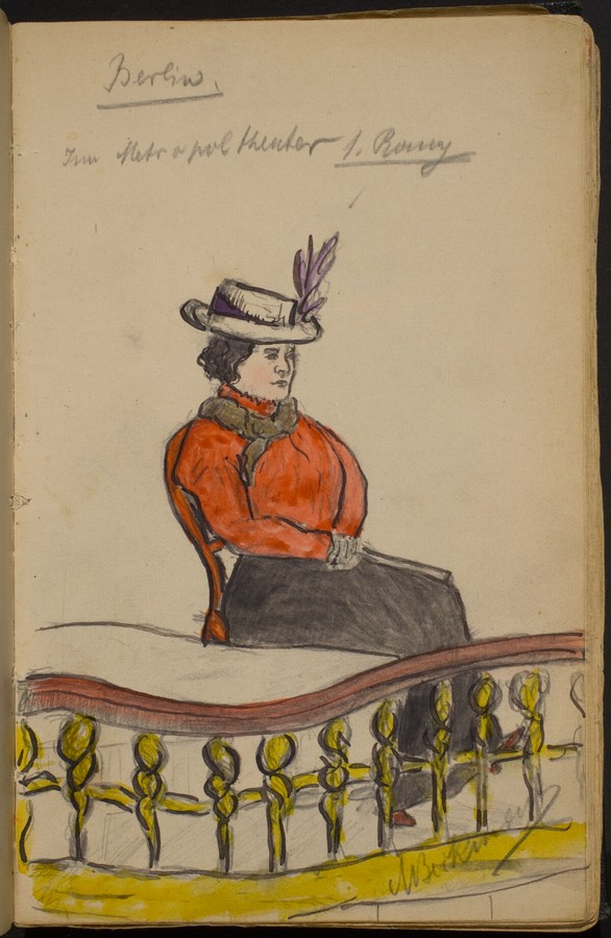 Woman Seated in Loge at the Metropol Theater by Max Beckmann