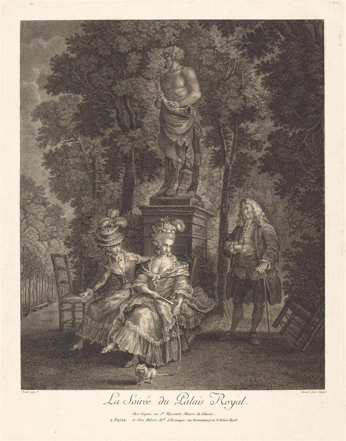 La soiree du Palais Royal by Jean Gabriel Caquet after François-André Vincent