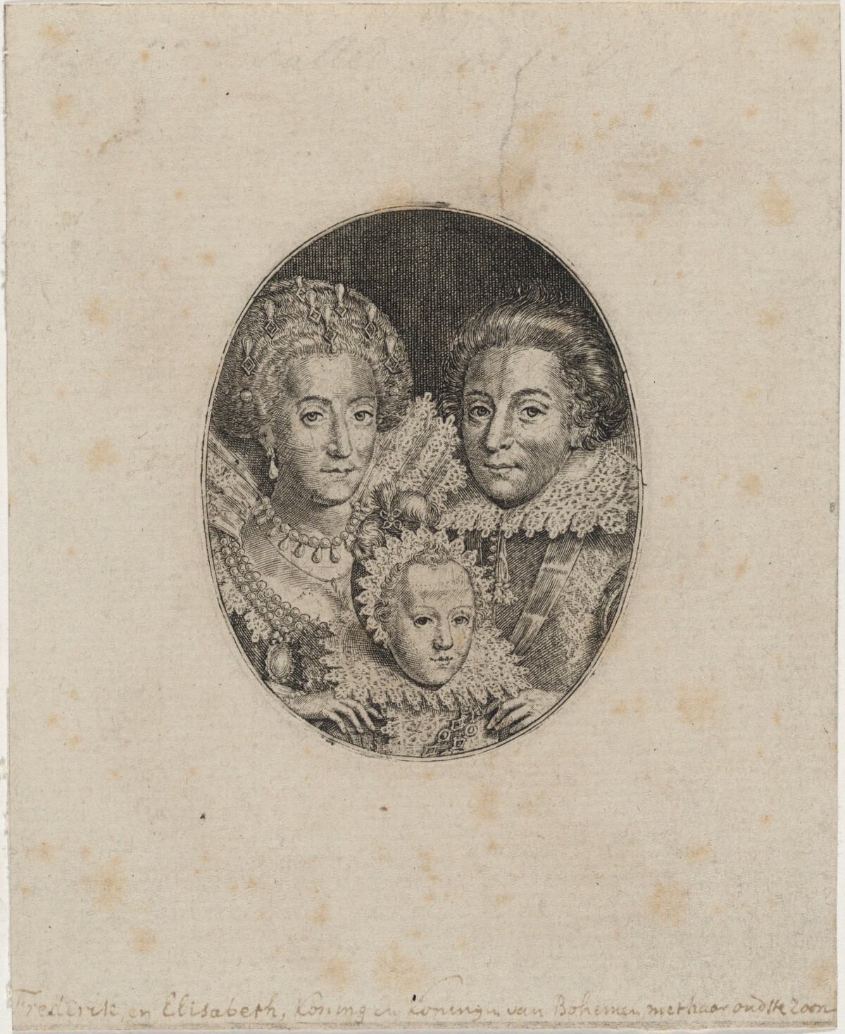 Frederick V, Elizabeth, and Prince Frederick Frederick Henry by Simon de Passe