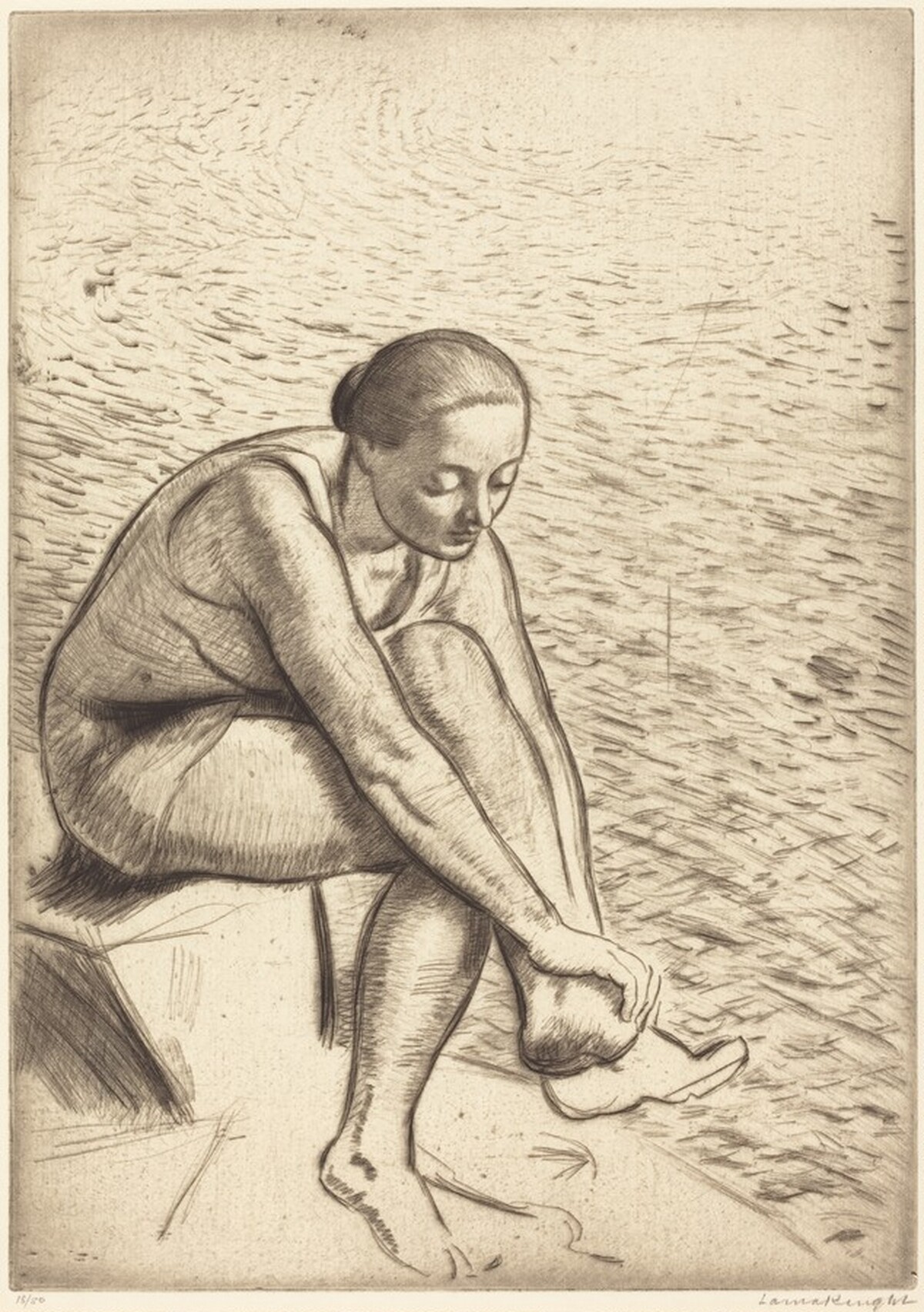 Girl Bathing by Laura Knight