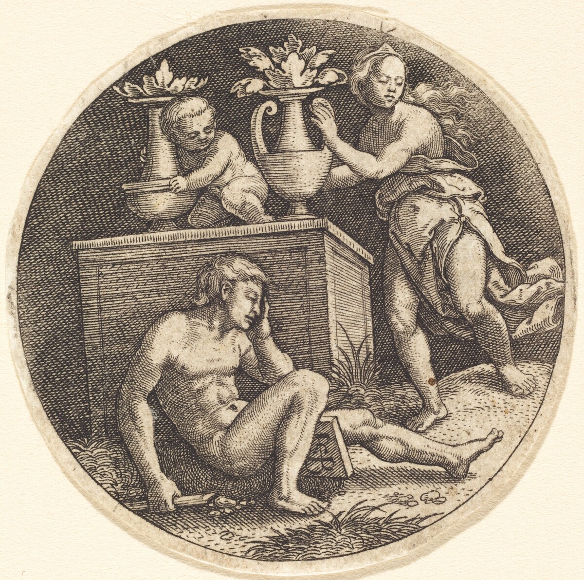 Youth Sleeping before an Altar by Jakob Binck