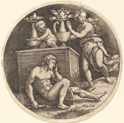 Youth Sleeping before an Altar