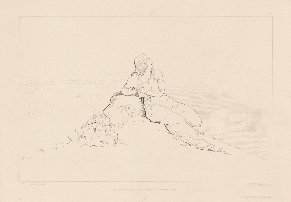 The Sunrise Drew Her Thoughts to Europe by H. W. Collard, after George Elgar Hicks