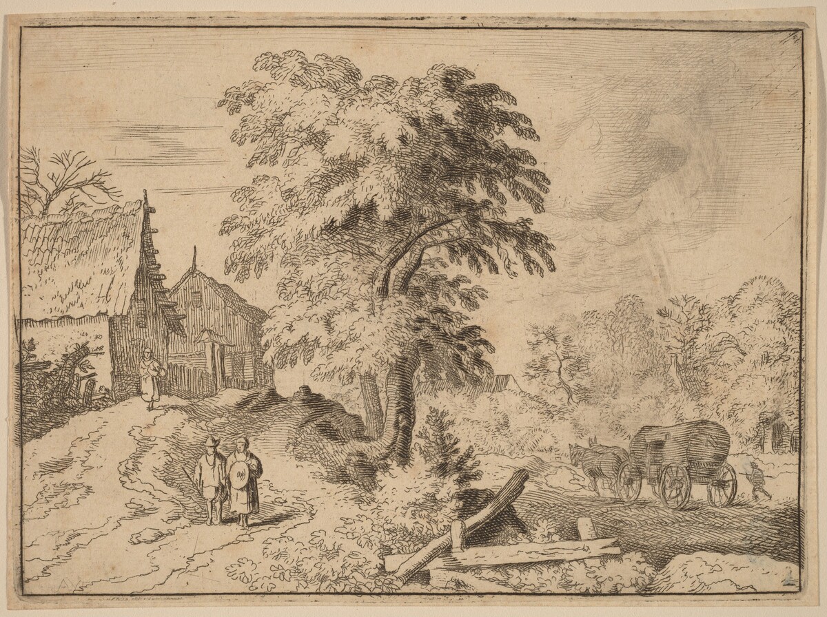 Cart with Two Draft Horses by Allart van Everdingen