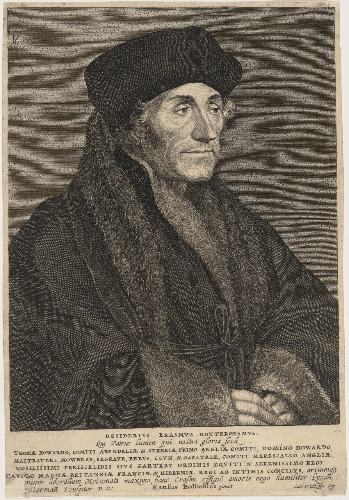 Desiderius Erasmus by Lucas Emil Vorsterman after Hans Holbein the Younger