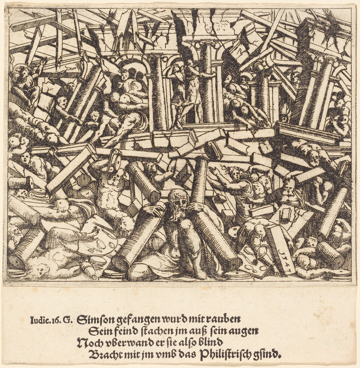 The Death of Samson by Augustin Hirschvogel