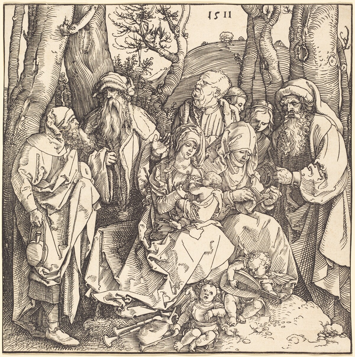 The Holy Family with Two Music-Making Angels by Albrecht Dürer
