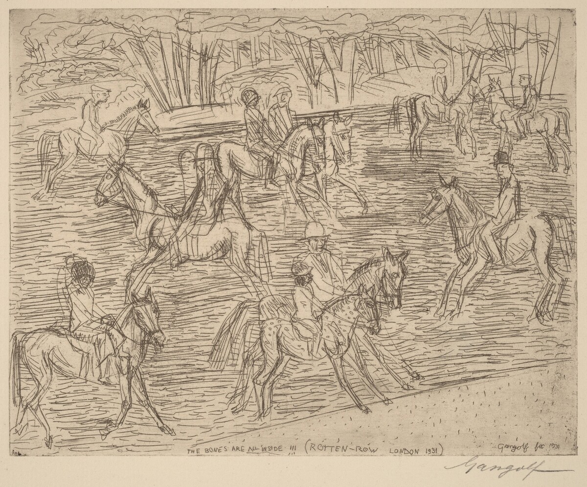 Hyde Park Rider, THE BONES ARE ALL INSIDE!!! (ROTTEN-ROW LONDON 1931) by Paul Gangolf