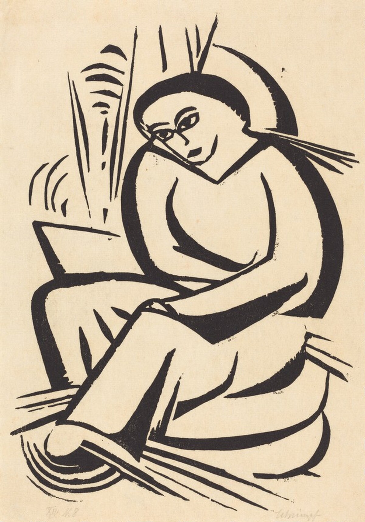 Seated Woman by Georg Schrimpf