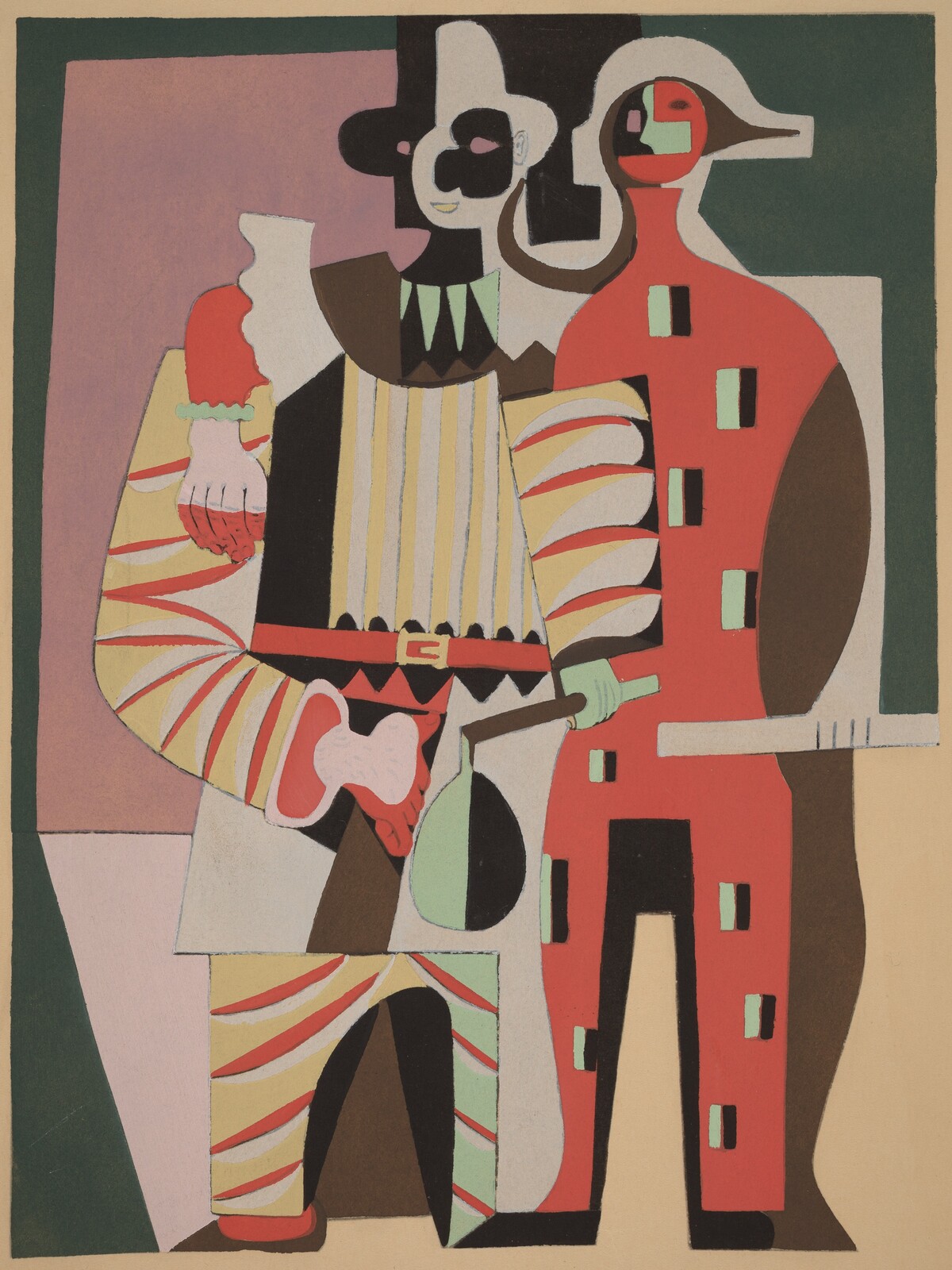 Pierrot and Harlequin by After Pablo Picasso