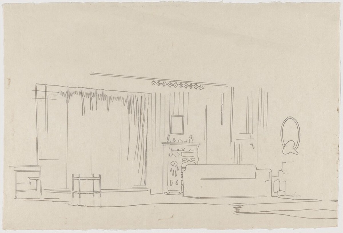 Room Under the Influence [preparatory drawing] by Mamma Andersson