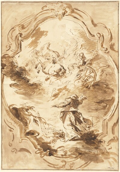 Elisha Watching Elijah Ascend in the Fiery Chariot
