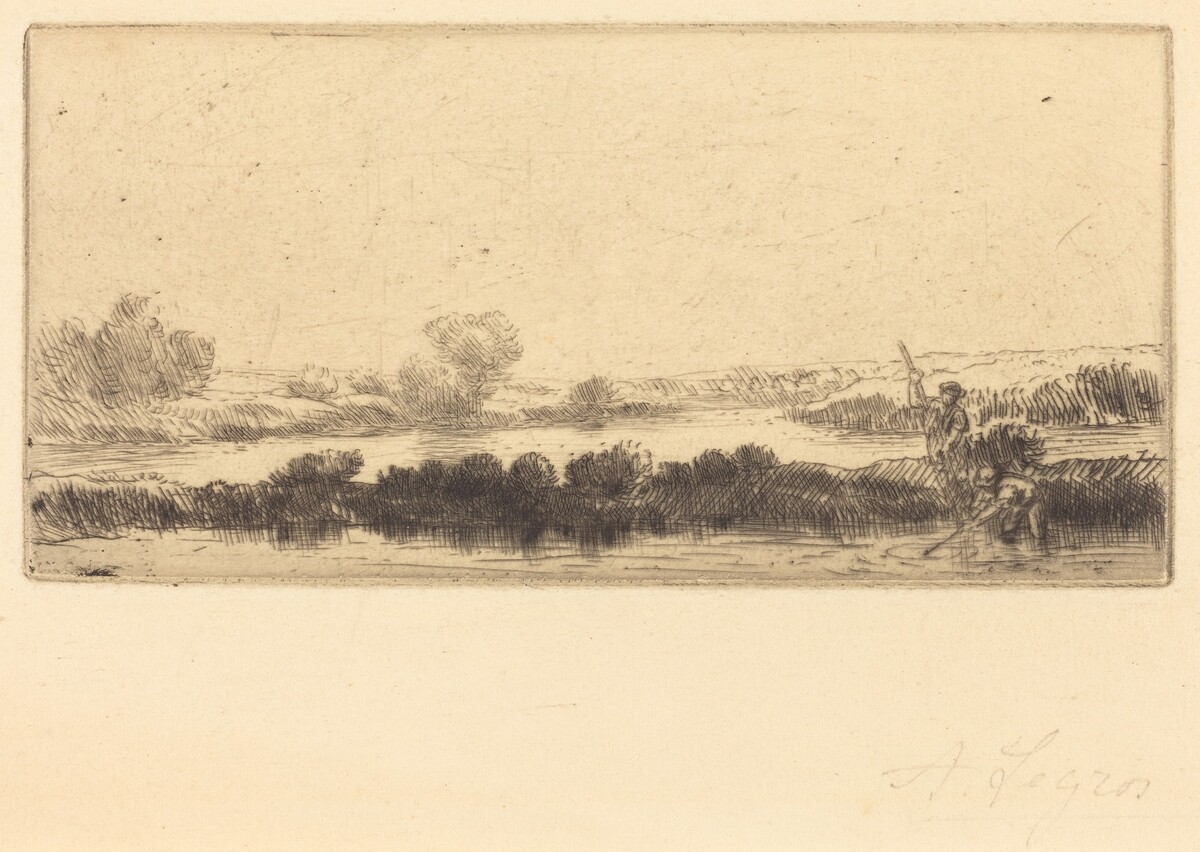 Landscape with Peat-bog; In the Marsh (Paysage des tourbieres; Dans les marais) by Alphonse Legros