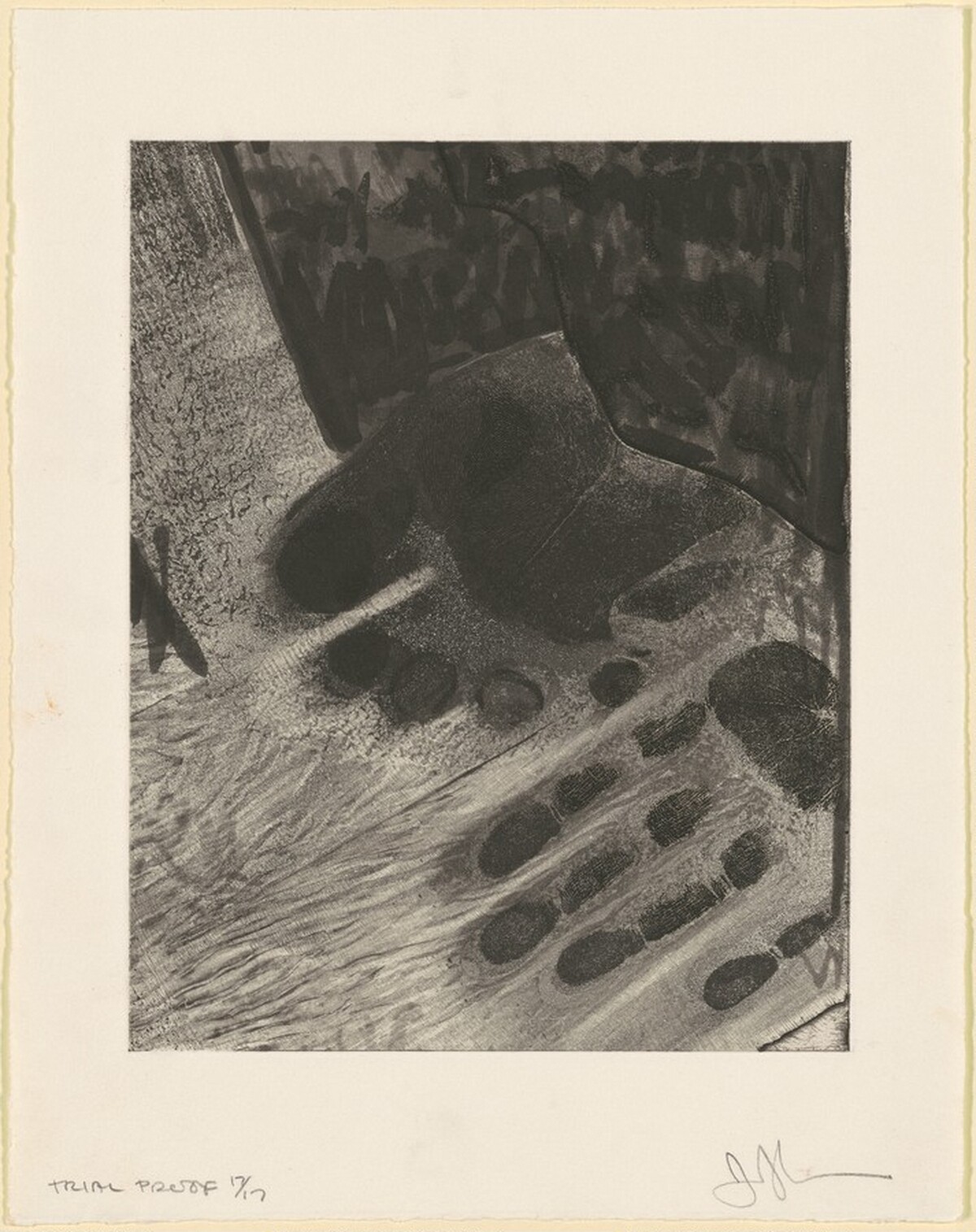 HandFootSockFloor [trial proof 17] by Jasper Johns