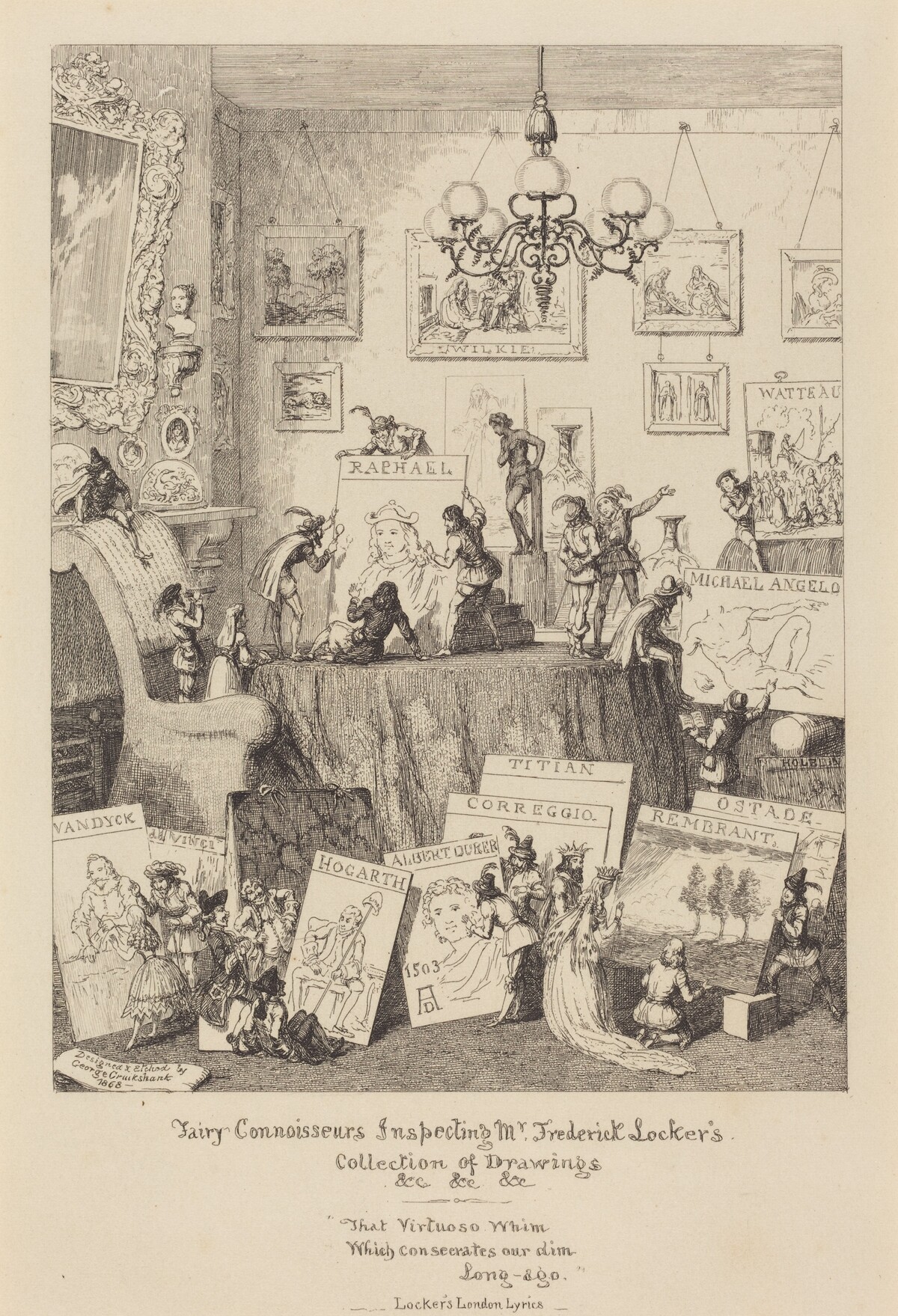 Fairy Connoisseurs Inspecting Mr. Frederick Locker's Collection of Drawings by George Cruikshank