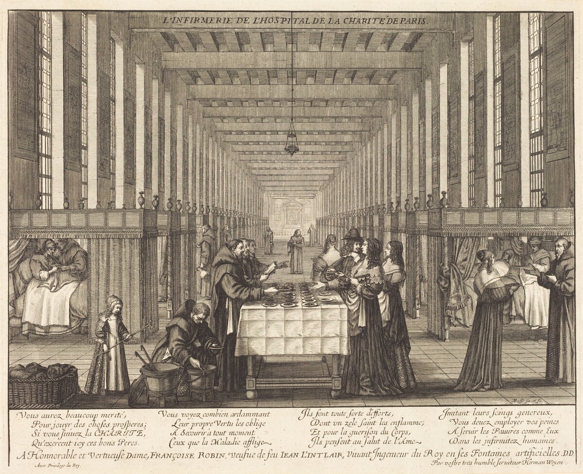 L'Infirmerie de l'hospital de la Charite de Paris by Abraham Bosse
