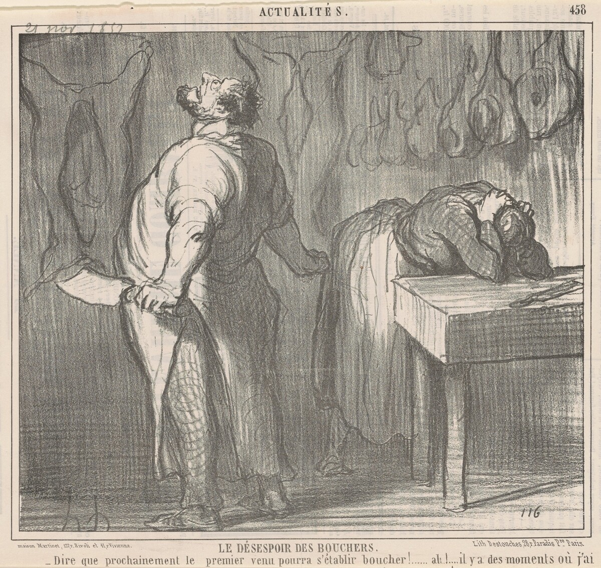 Le désespoir des bouchers by Honoré Daumier