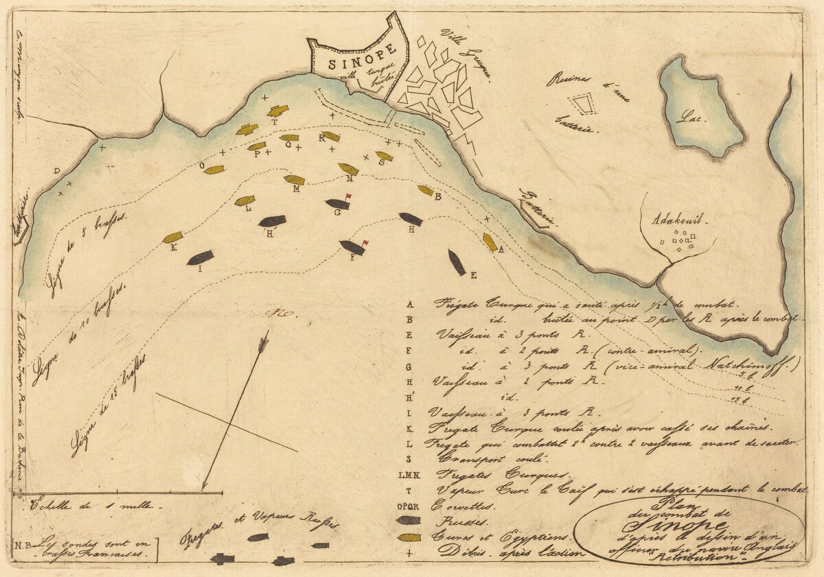 Plan du Combat de Sinope (Plan of the Battle of Sinope) by Charles Meryon