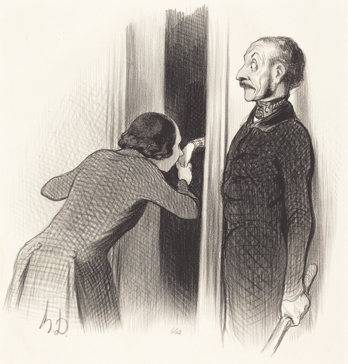Un Amant trop heureux by Honoré Daumier