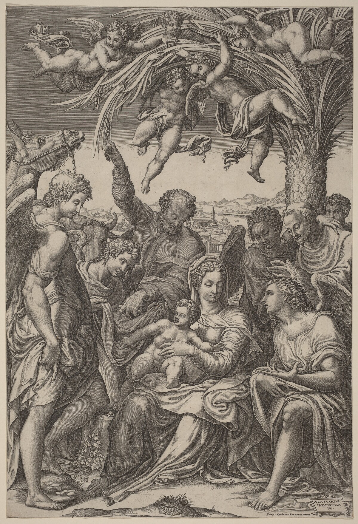 The Rest on the Flight into Egypt by Giorgio Ghisi after Giulio Campi