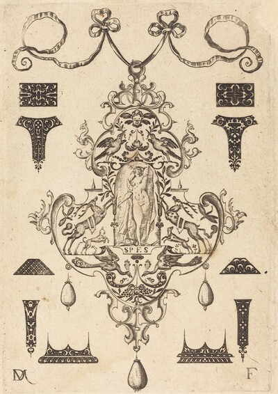 Large Pendant, Hope Standing at Centre