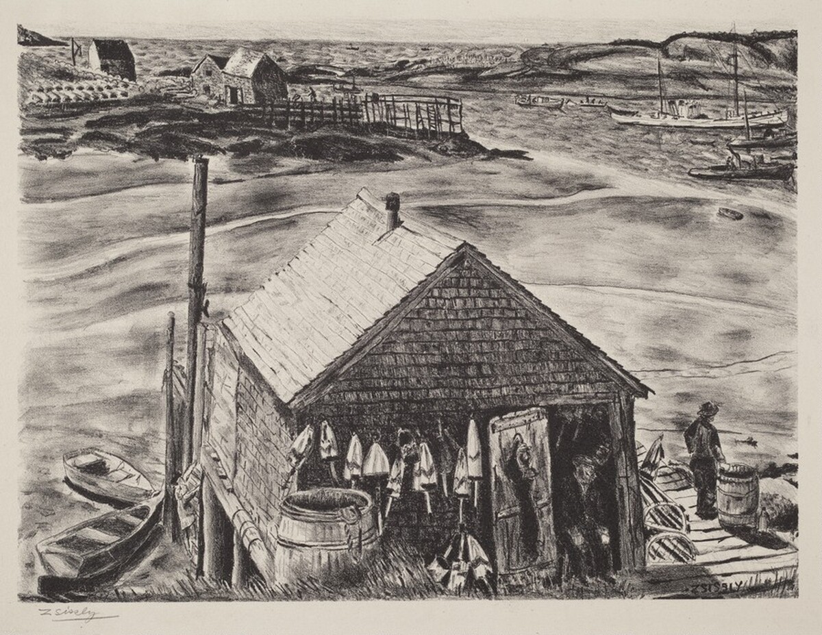 Lobsterman's Wharf, Maine by Malvin Marr Albright
