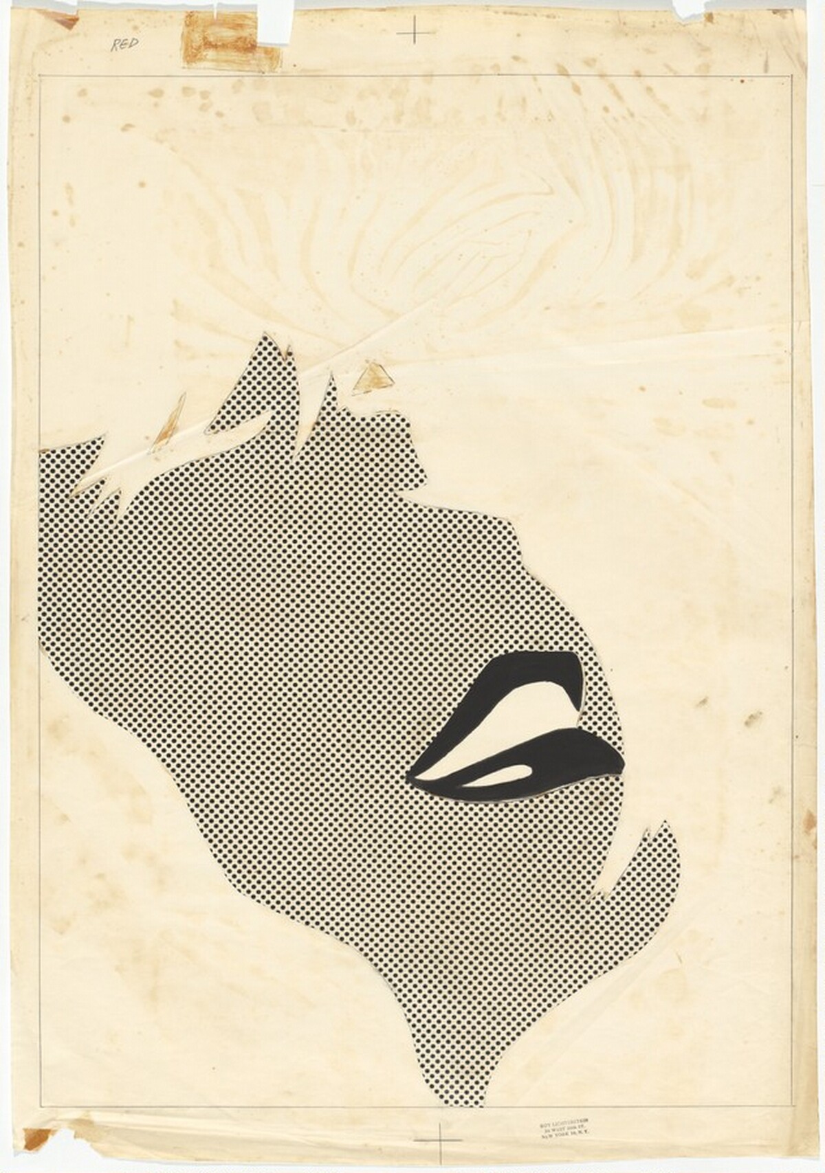 Shipboard Girl: Separation Drawing for Red by Roy Lichtenstein