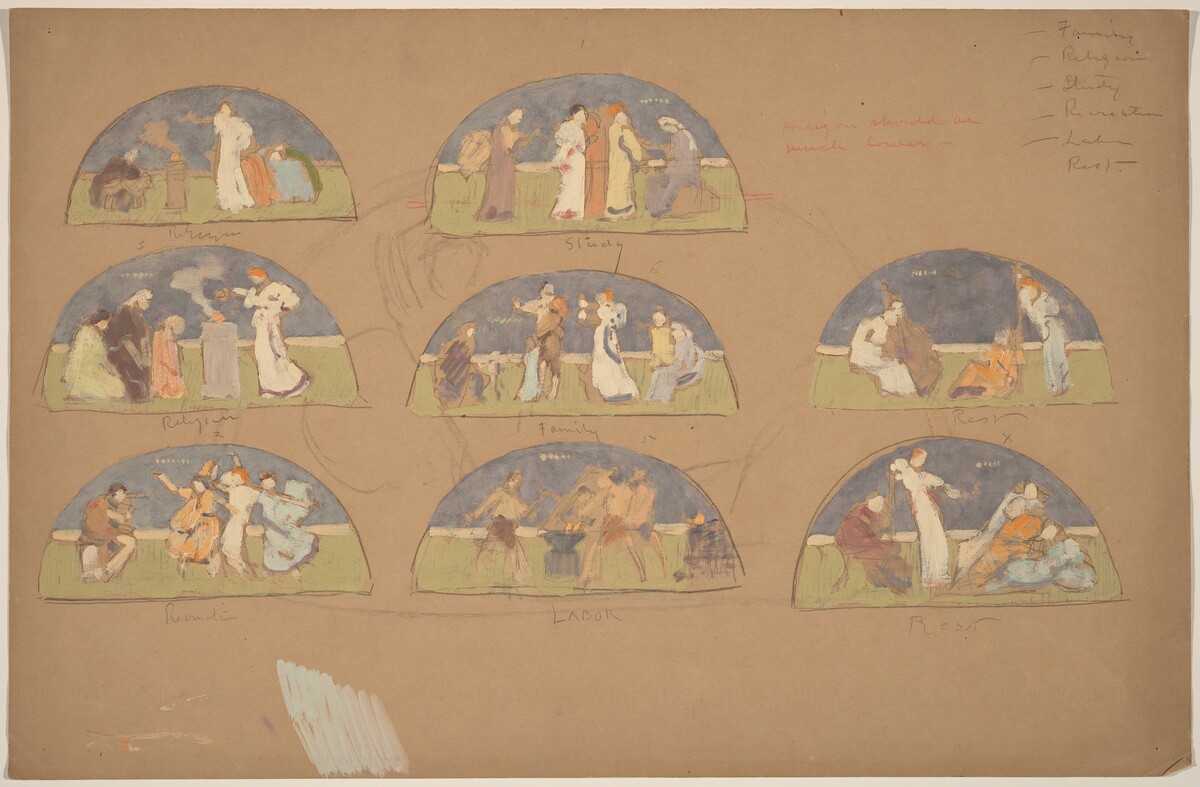 Studies for Lunettes by Charles Sprague Pearce