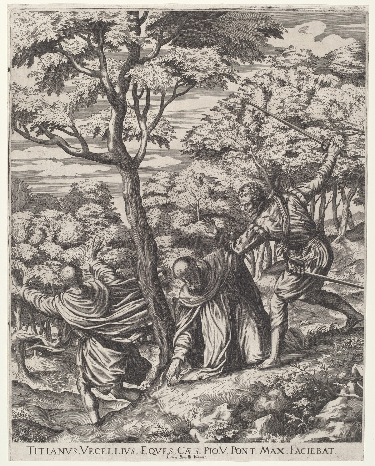 The Assassination of Saint Peter Martyr by Cornelis Cort, after Titian