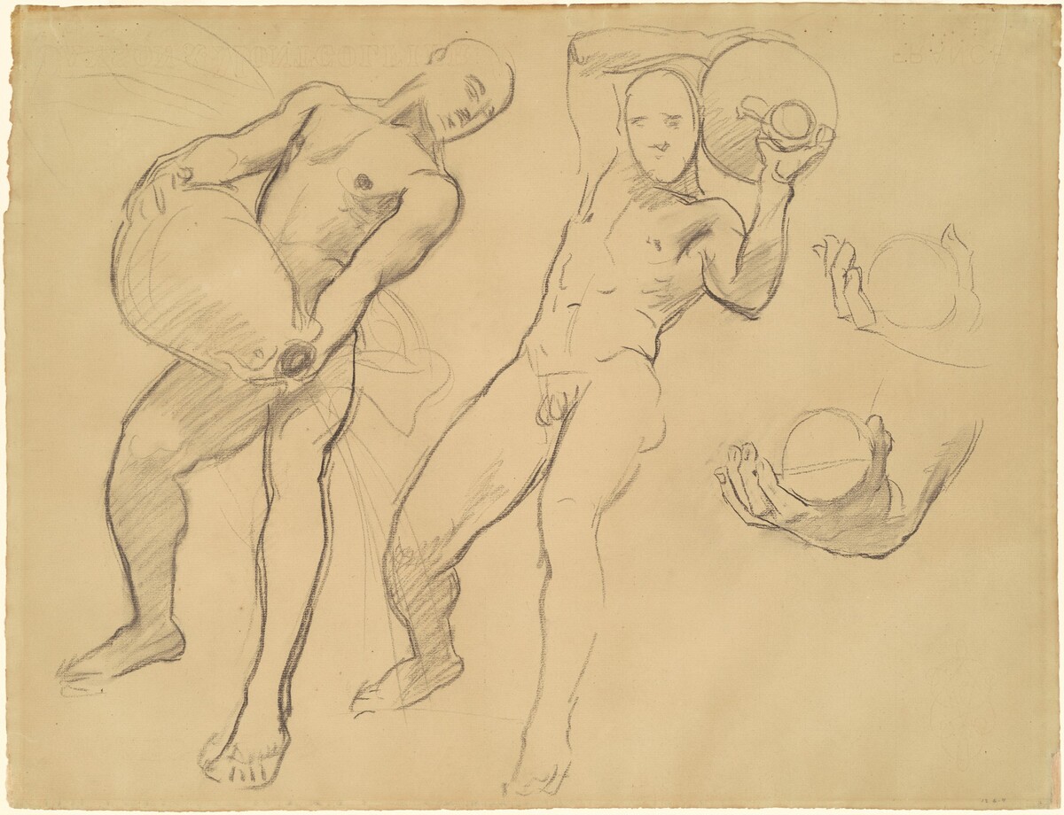 Studies of Notus for "The Winds" by John Singer Sargent