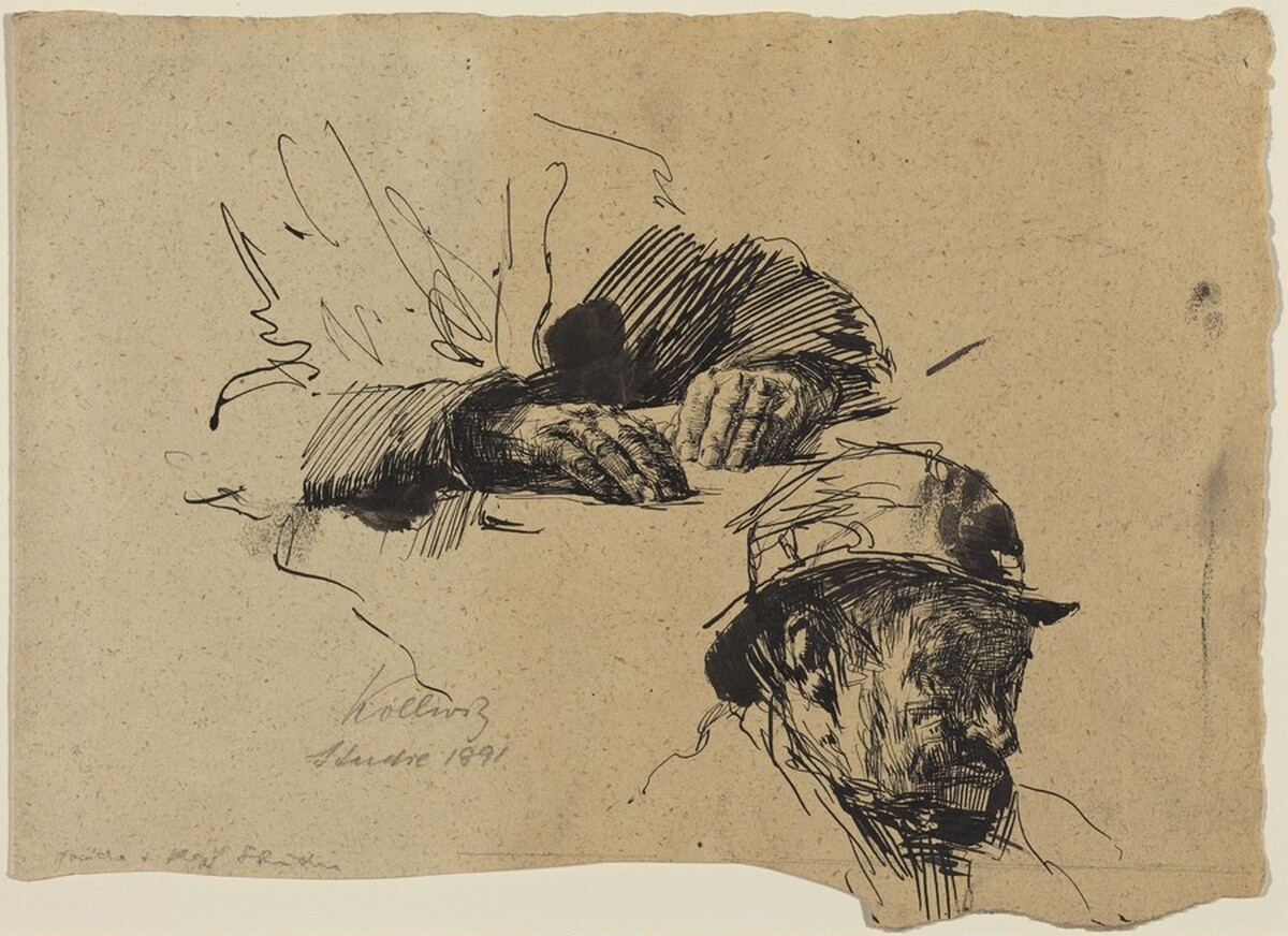 Study of a Man by Käthe Kollwitz