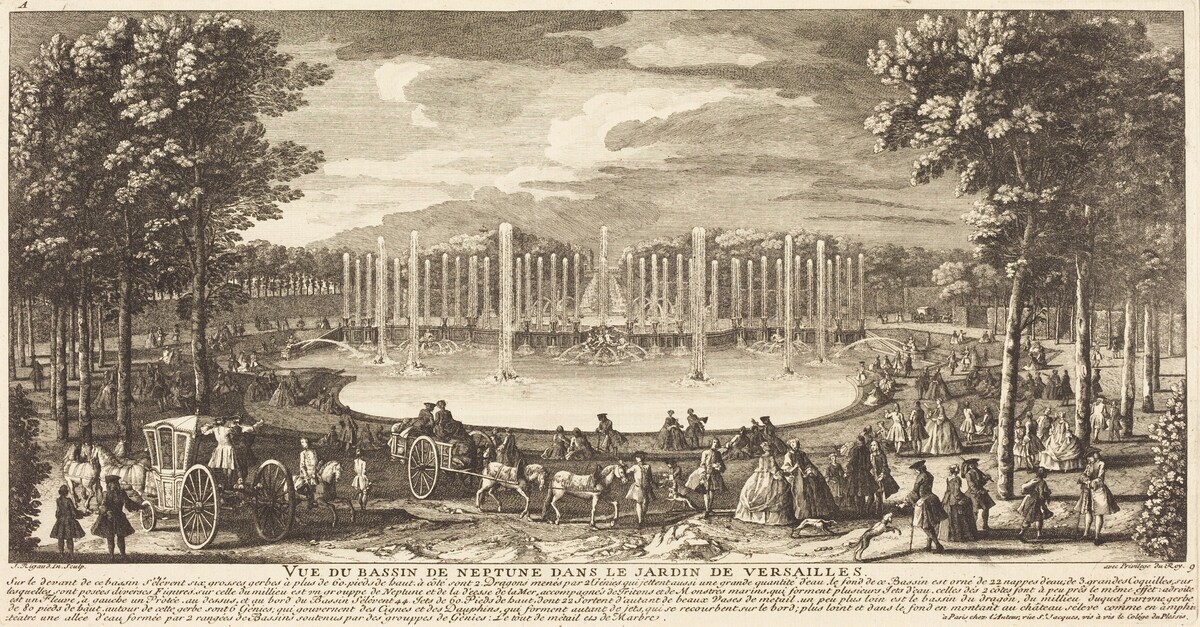 Vue du Bassin de Neptune dans le Jardin de Versailles by Jean-Baptiste Rigaud