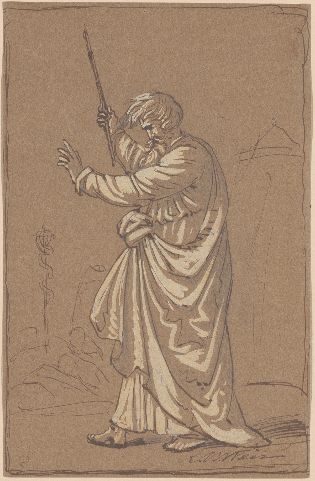 Aaron Converting His Staff into a Serpent by Robert W. Weir