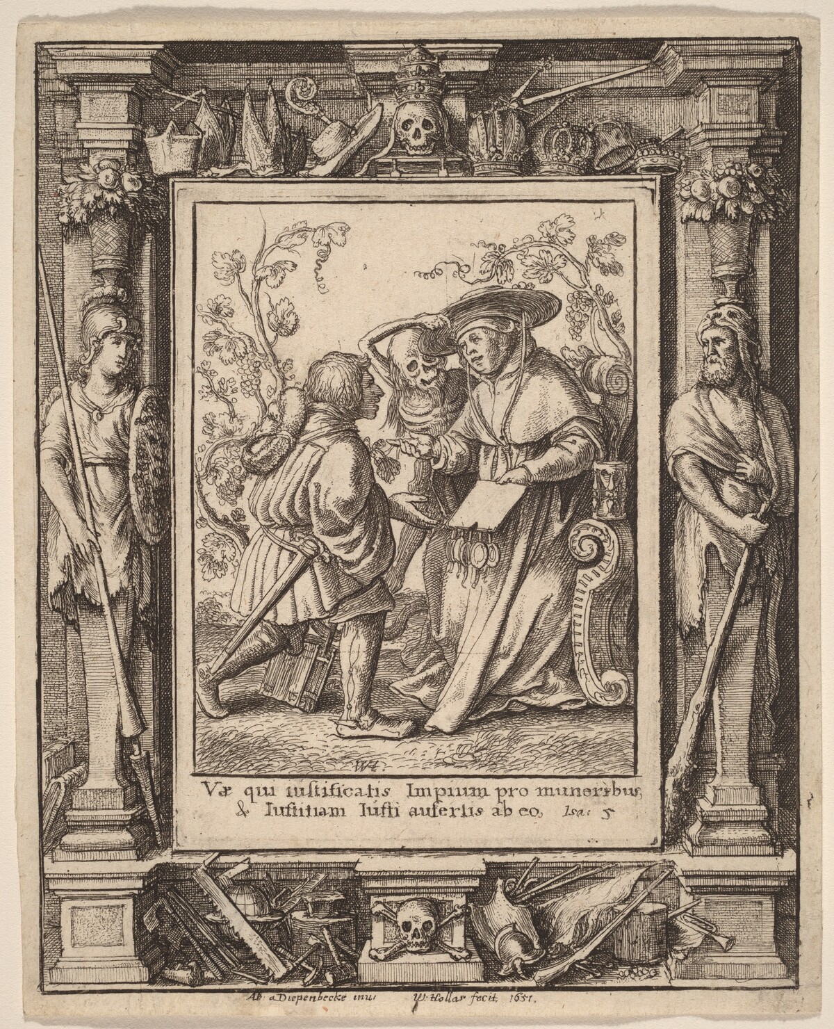 Cardinal by Wenceslaus Hollar after Hans Holbein the Younger after Abraham van Diepenbeeck