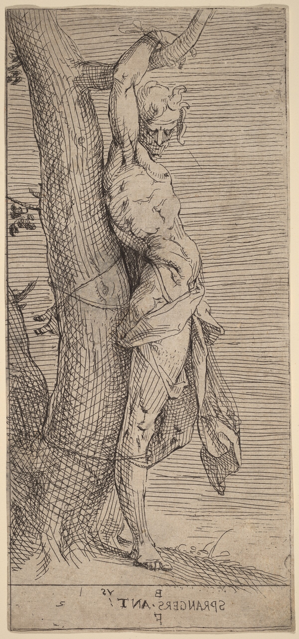 St. Sebastian, Bound to a Tree by Bartholomaeus Spranger