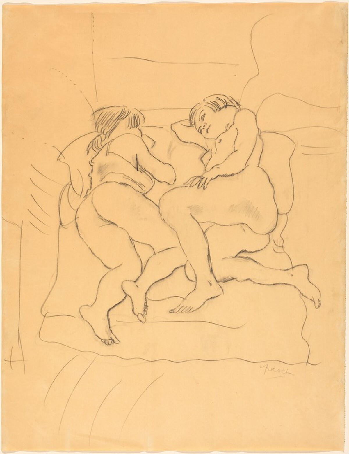 Two Nudes by Jules Pascin