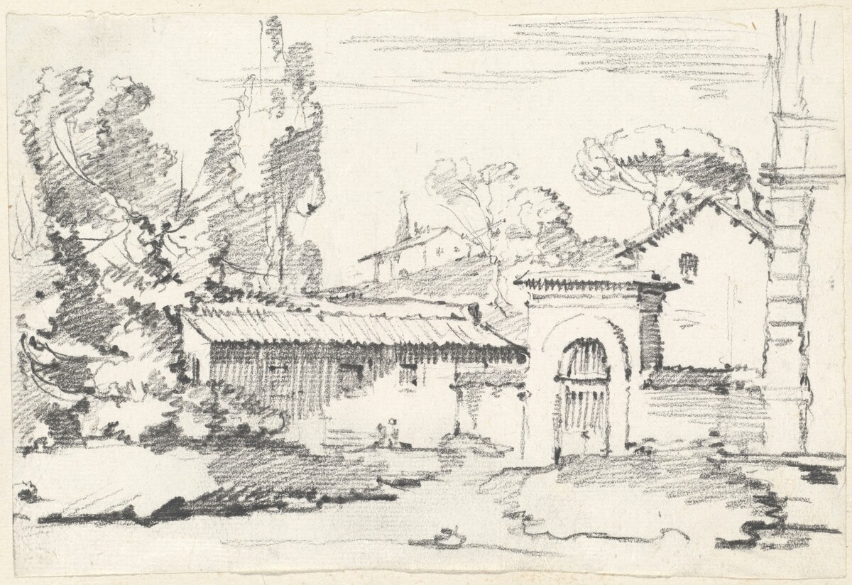 Entrance to the Gardens of the Villa Giulia by Joseph-Marie Vien