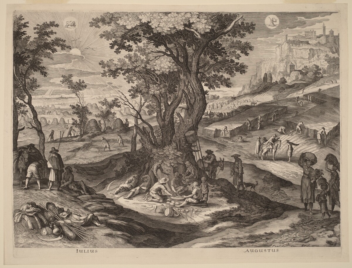 July and August by Aegidius Sadeler II after Paul Bril