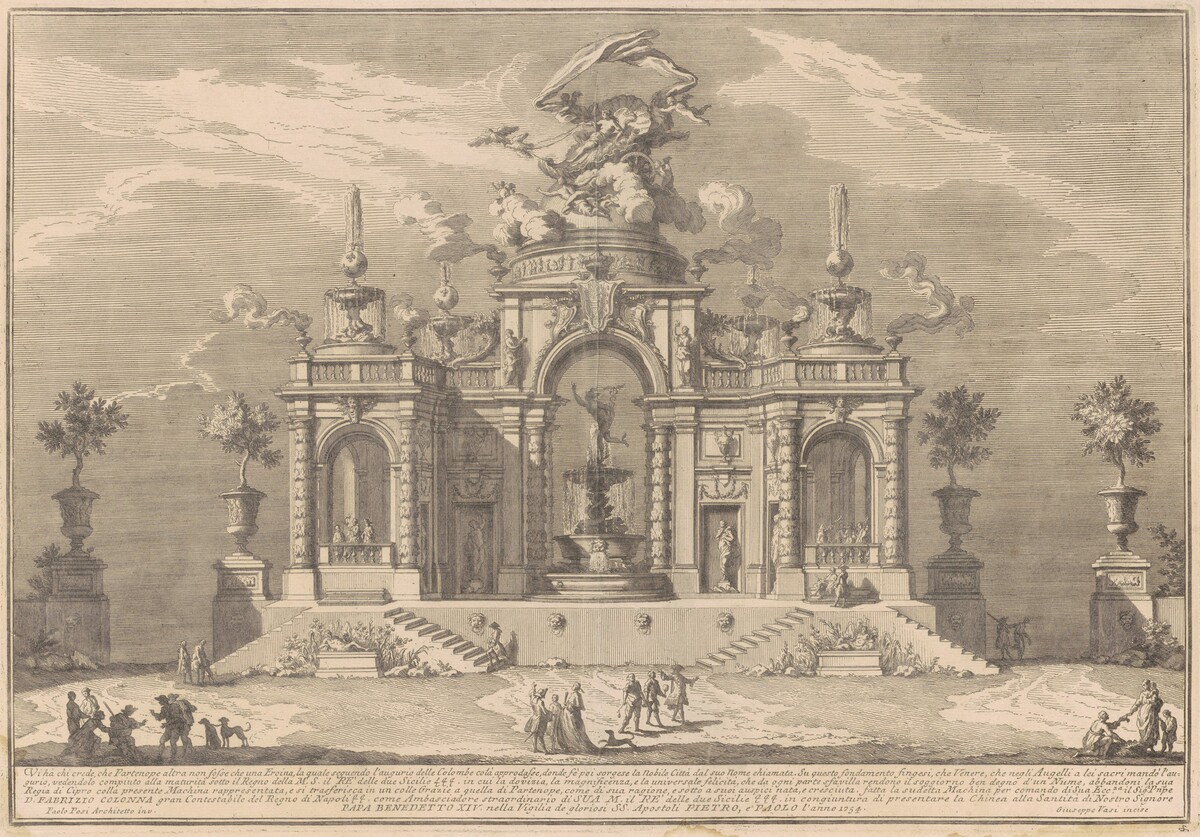 The Prima Macchina for the Chinea of 1754: The Palace of Venus in Cyprus by Giuseppe Vasi, after Paolo Posi