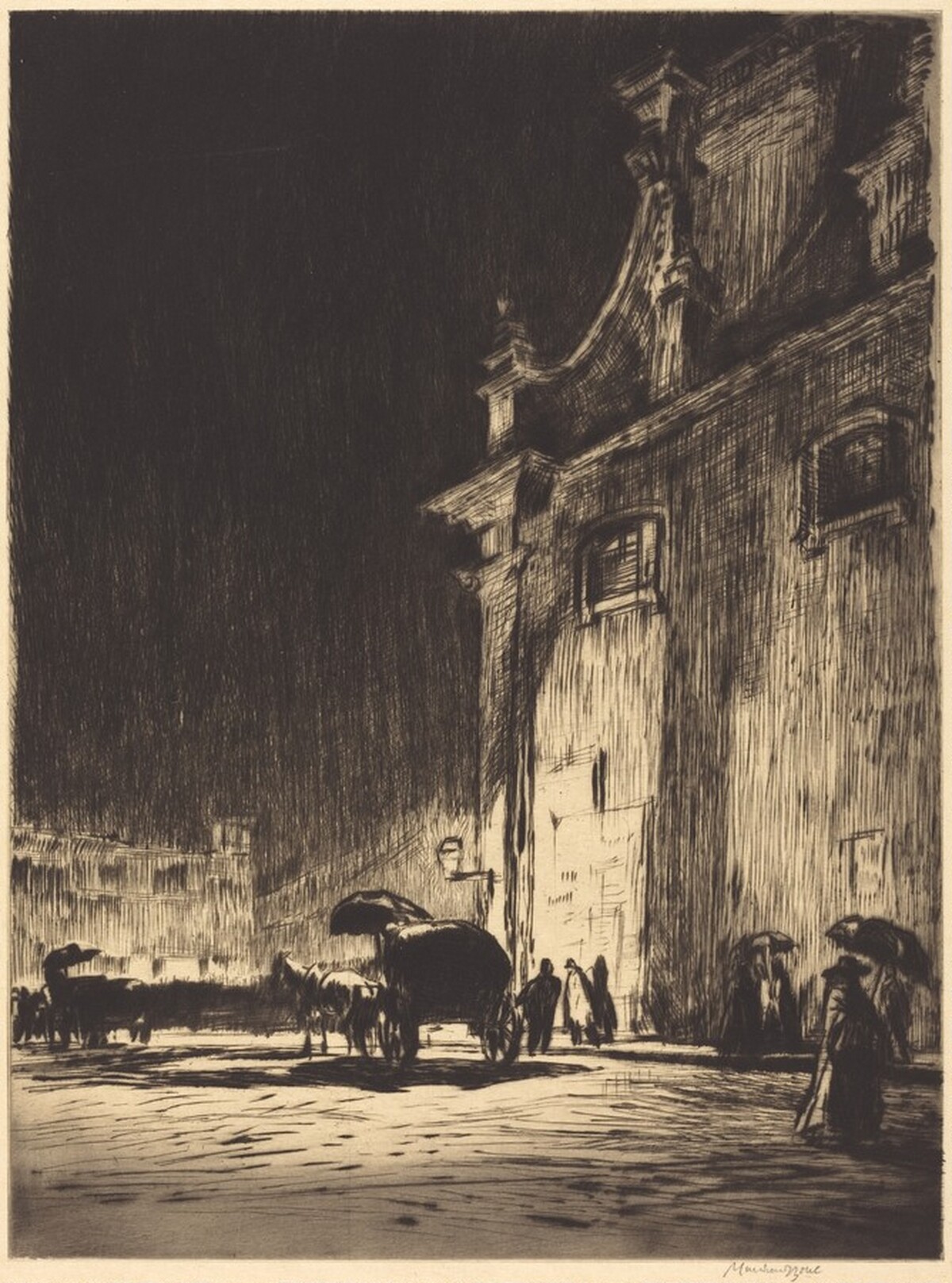 Rainy Night in Rome by Sir Muirhead Bone